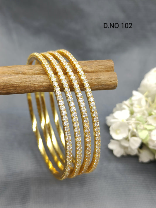 Stone Bangles Golden Sku 102 C4 - rchiecreation