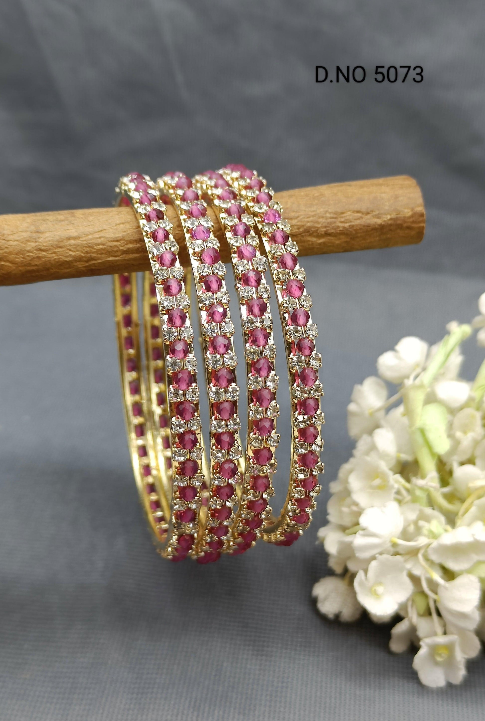 Stone Bangles golden Sku 5073 G3 - rchiecreation