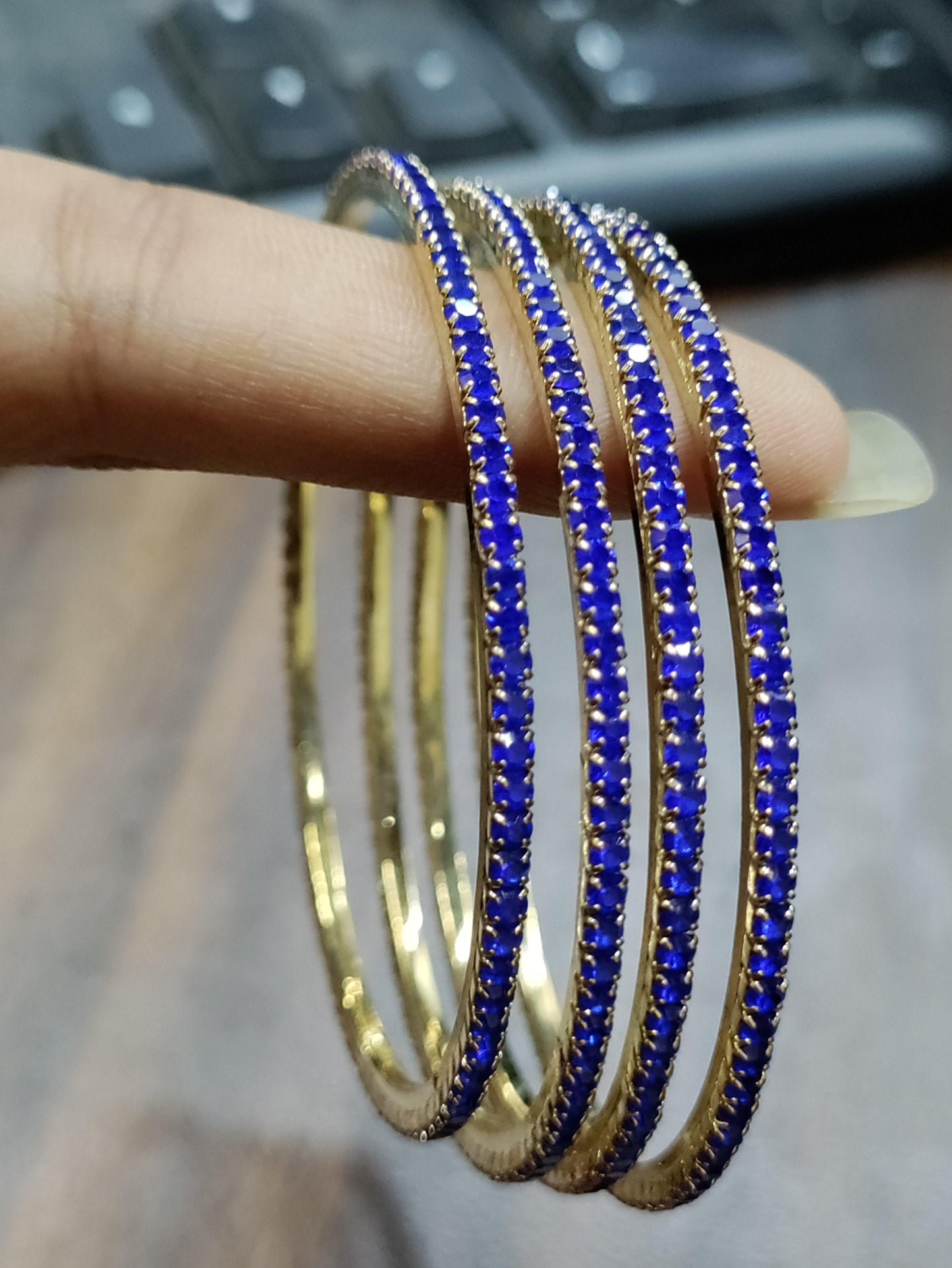 Stone Golden Bangles-101 C4 - rchiecreation