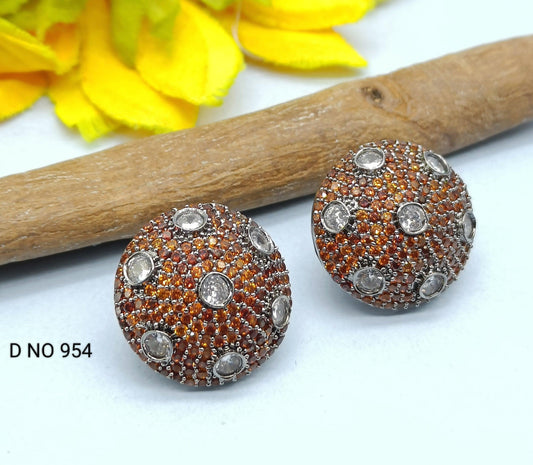 Swaroski Stone Cz Earring Sku 954 C1 - rchiecreation