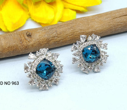 Swaroski Stone Cz Earring Sku 963 C1 - rchiecreation