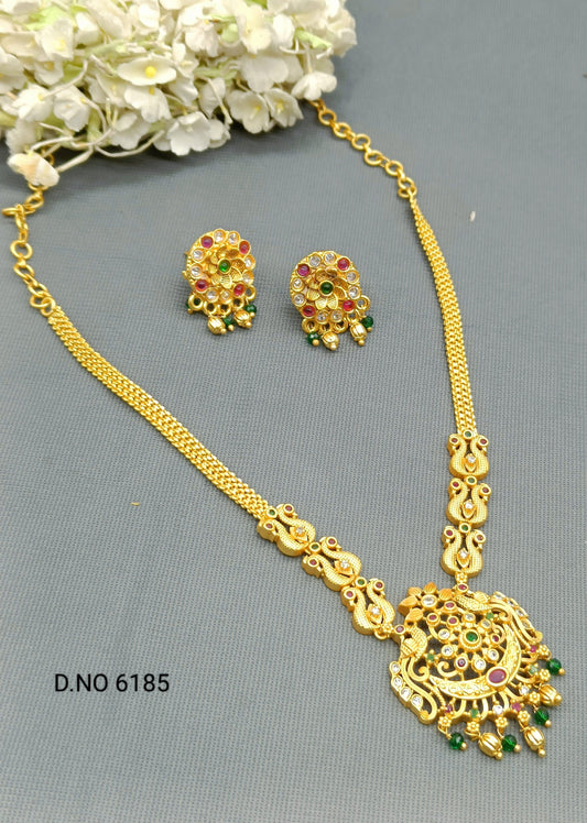 Temple Jewellery Golden Sku 6185 D3 - rchiecreation