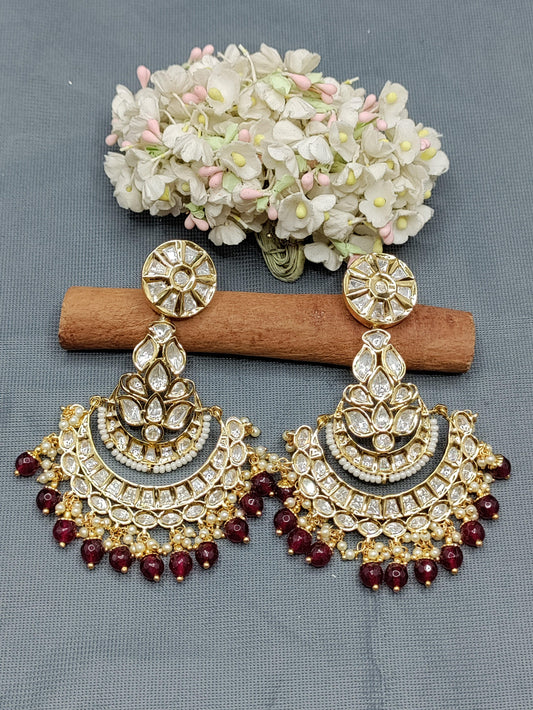 Tiyaani Kundan Earrings Sku-5266 D2 - rchiecreation