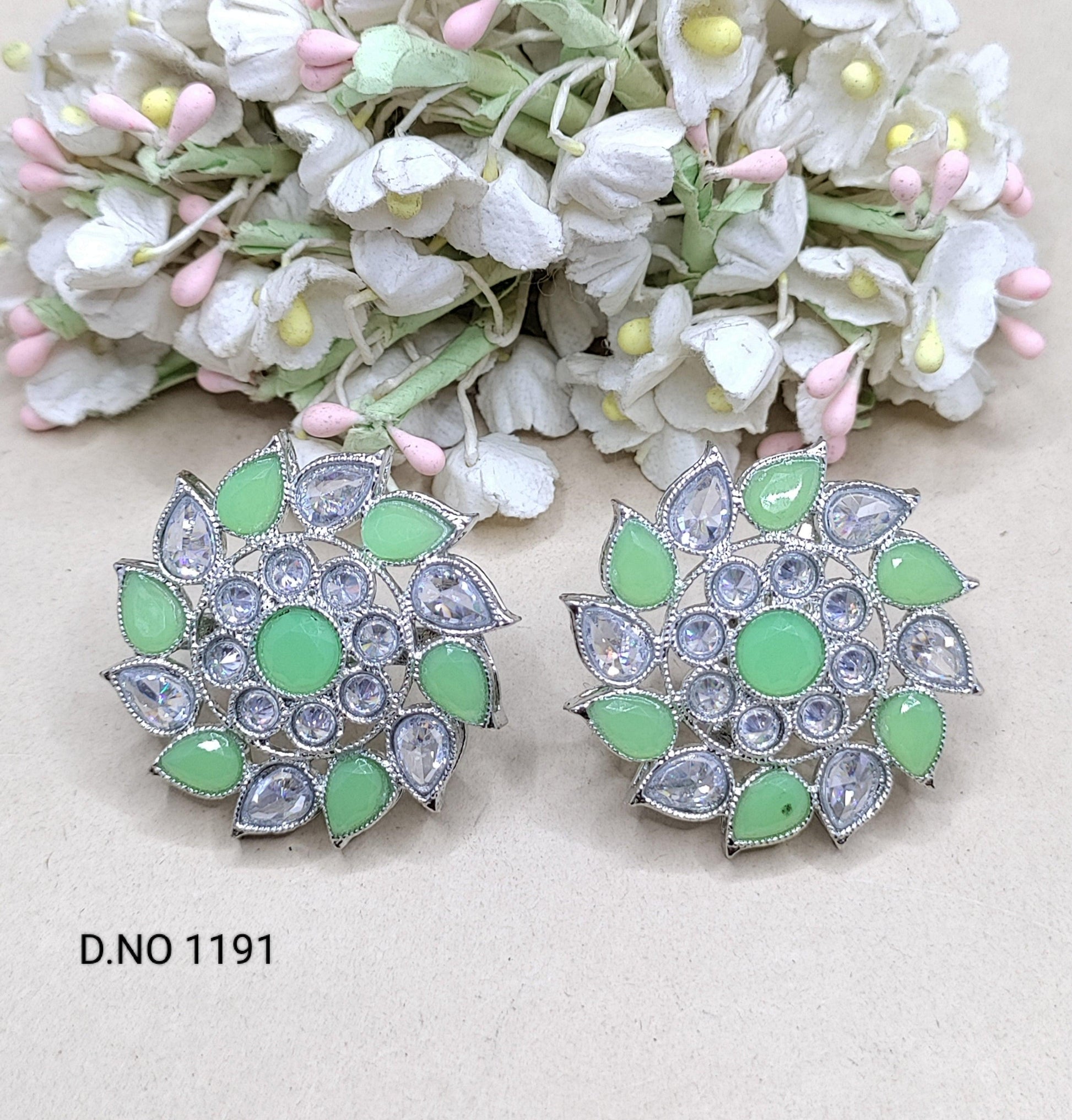 Tops And Stud Earring Rodium Sku-1191 E3 - rchiecreation