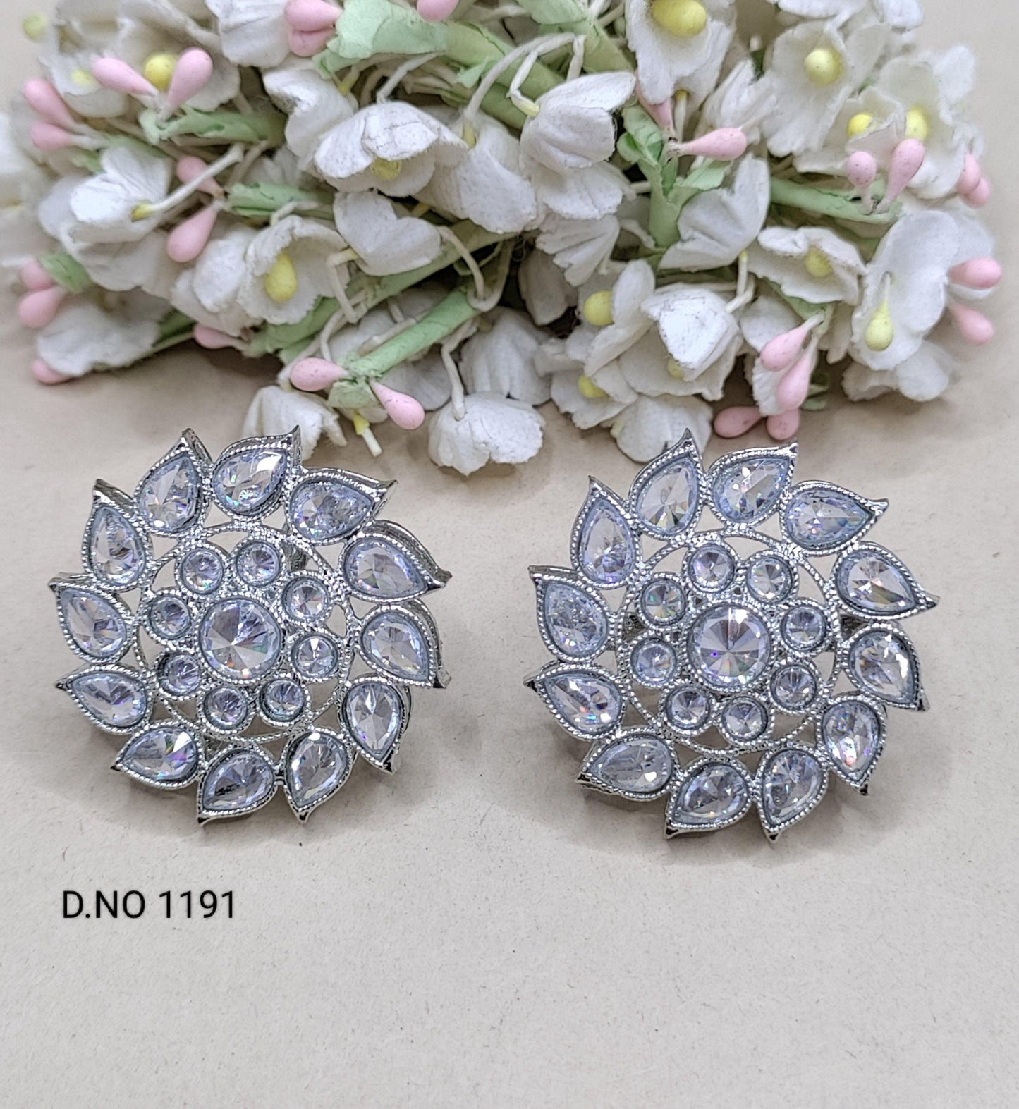 Tops And Stud Earring Rodium Sku-1191 E3 - rchiecreation