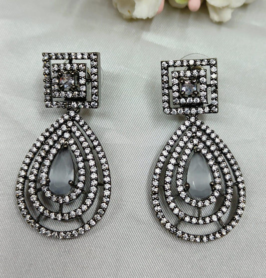 Victorian American Diamond Earring Sku-819 C1 rchiecreation