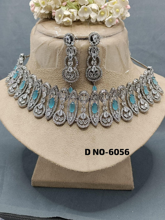 Victorian American Diamond Necklace Sku-6056 C3 - rchiecreation