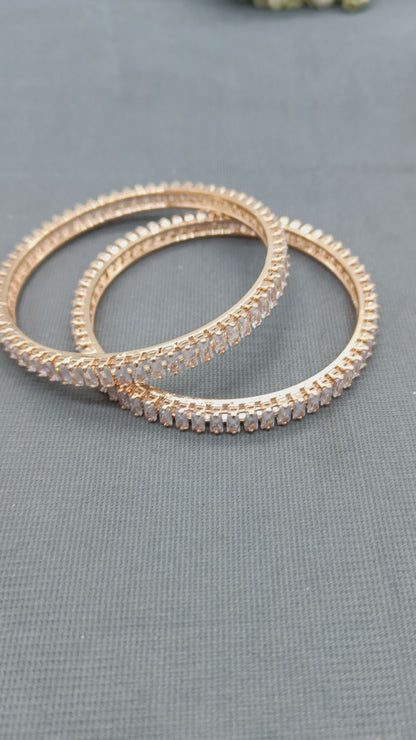 Cz ad Bangles Rosegold Sku-8462 C4