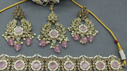 Polki Necklace Mehndi Set Sku-6048 B3