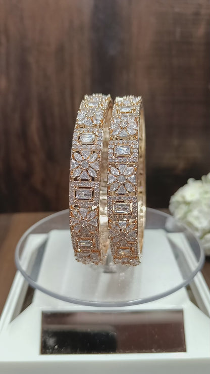 Cz ad Bangles Rosegold Sku-5014 C4