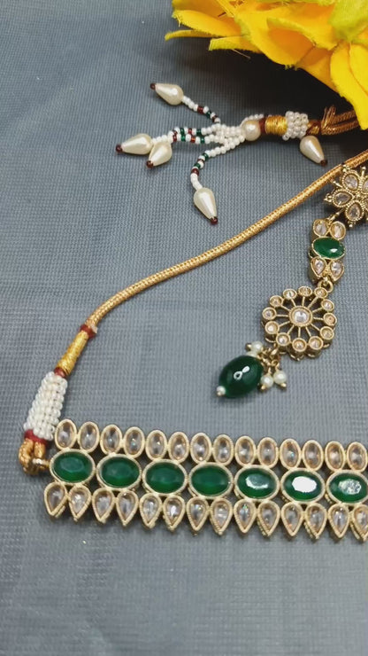 Polki Necklace Mehandi Set Sku 5753 B3