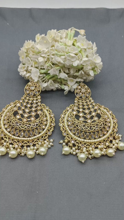 Polki Earring Mehndi Sku 433 E 3