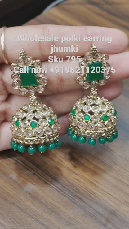 Polki Earring jhumki Sku -795 A3