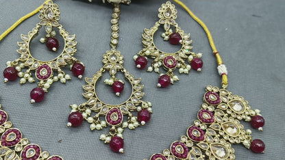 Polki Necklace Mehndi Set Sku-6044 B3