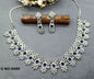 American Diamond Necklace Rodium Sku -6089 C3