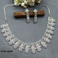 American Diamond Necklace Rodium Sku -6089 C3