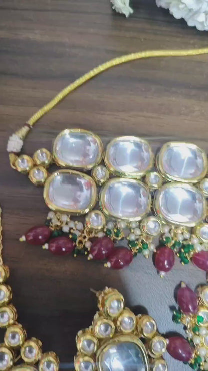 Big Kundan Necklace Set Sku 5994 D4