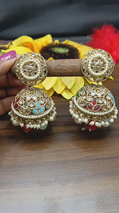 Polki Earring Jhumki Sku-814 A1