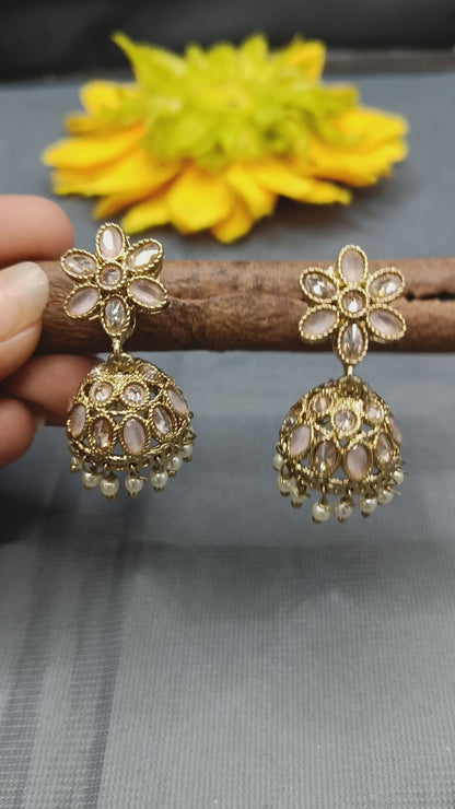 Polki Earring Mehndi Sku 622 A1