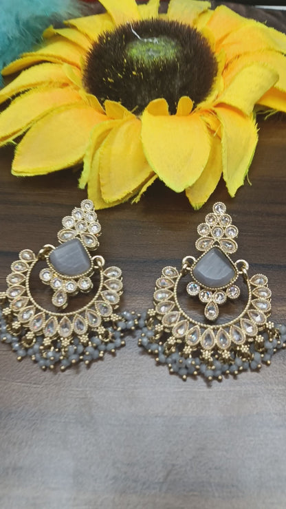 Polki Earring Mehndi Sku 5037 A2