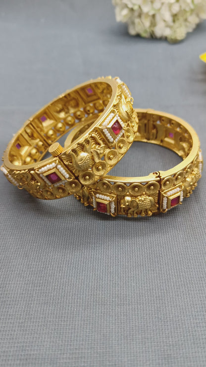 Antique Golden Bangles Sku 3061 D2