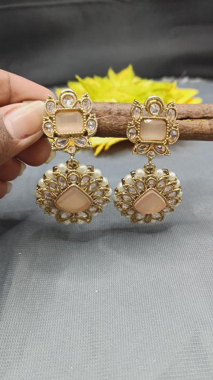 Polki Earring Mehndi Sku 5276 A2