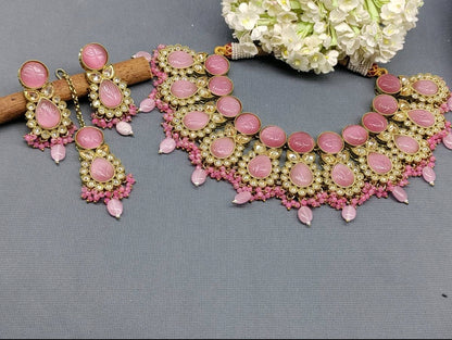 Polki Necklace Mehndi Set Sku-5272 B1