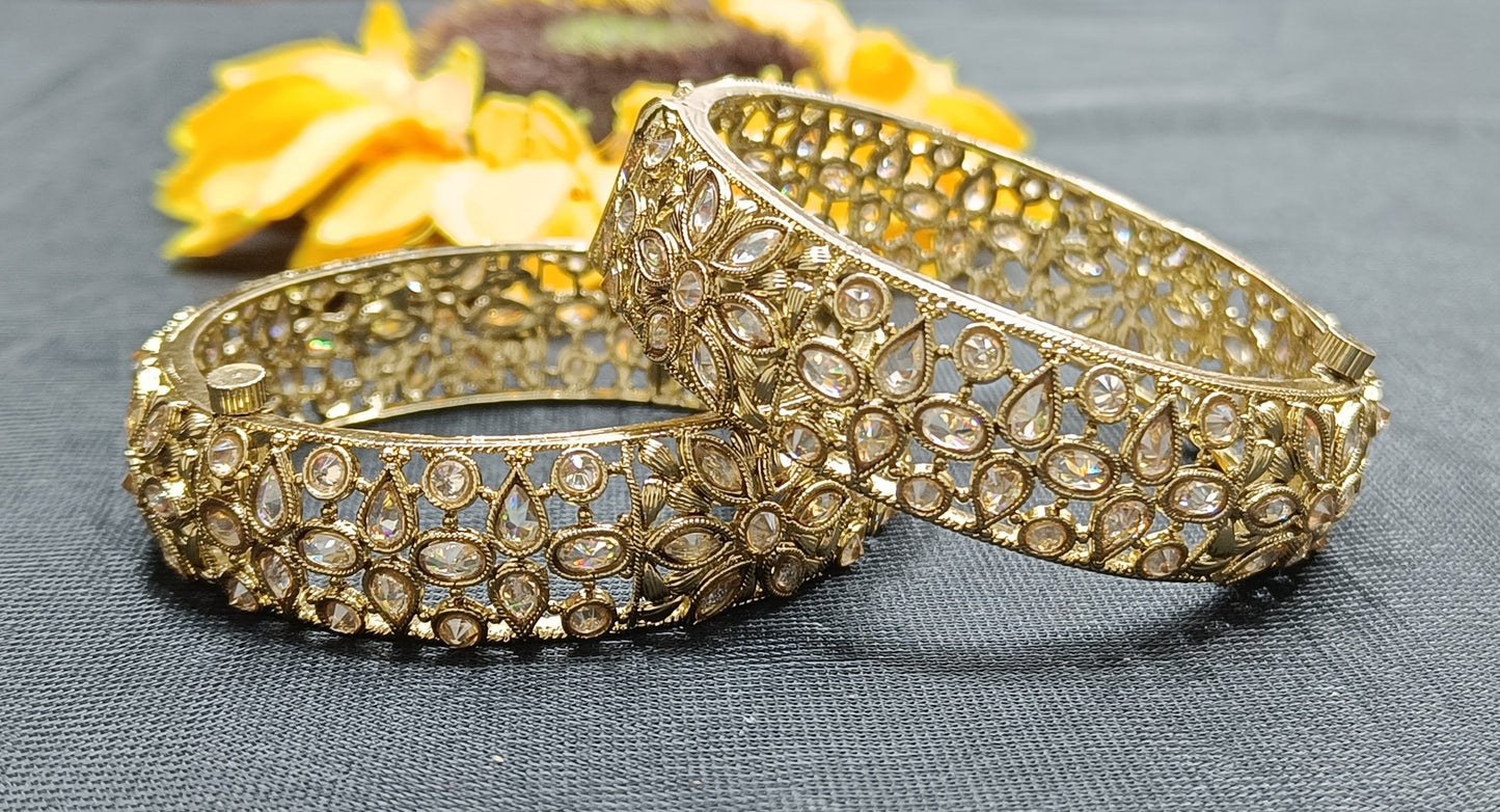 Polki Mehandi Bangles Sku-9008 G1