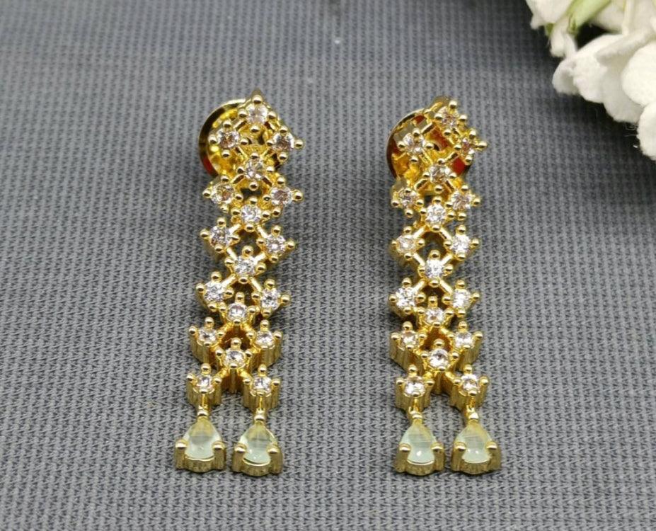 American Diamond Earring golden-769 C1 - rchiecreation