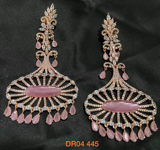 American Diamond Earring Rosegold -1755 C-1 - rchiecreation