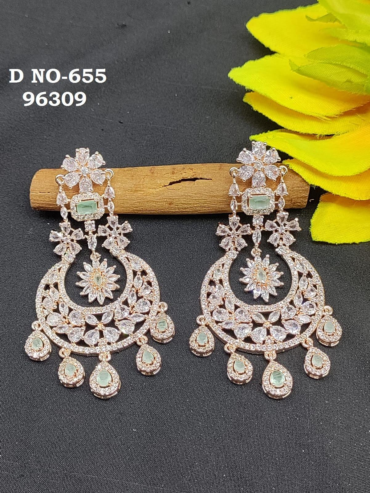 American Diamond Earring Rosegold-655 C-1 - rchiecreation