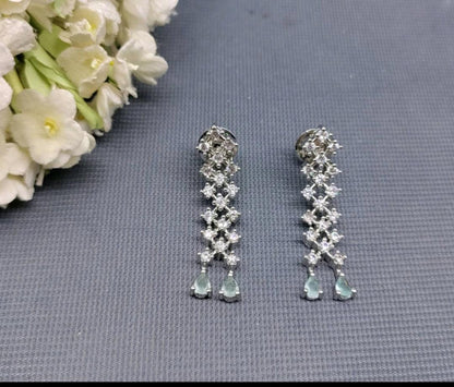 American Diamond Earring Sku-769 C1 - rchiecreation