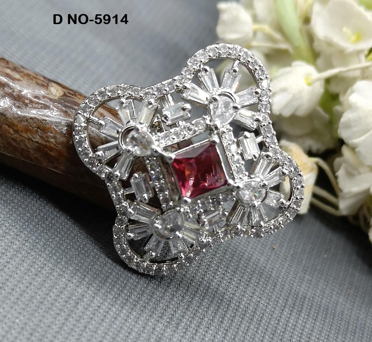 American Diamond Finger Ring Sku 5914 E-4 - rchiecreation