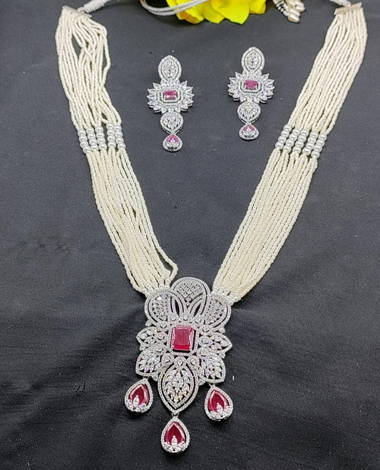 American Diamond Long Necklace Sku_6105 C3 - rchiecreation