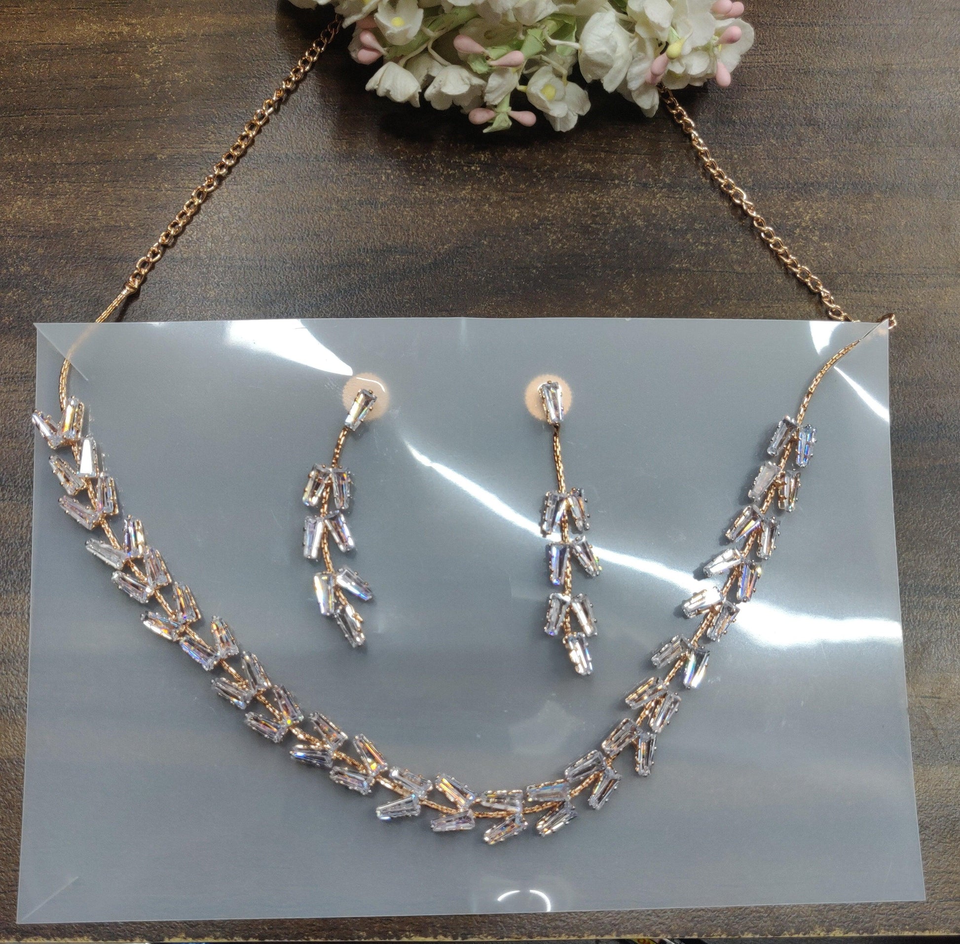 American Diamond Necklace Sku-10076 C3 - rchiecreation