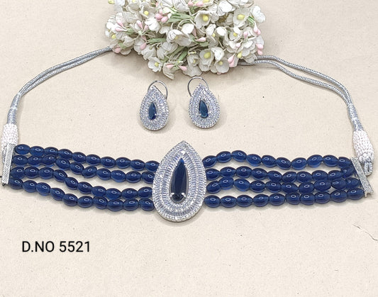 American Diamonds Necklace Set - Sku 5521 C3 - rchiecreation