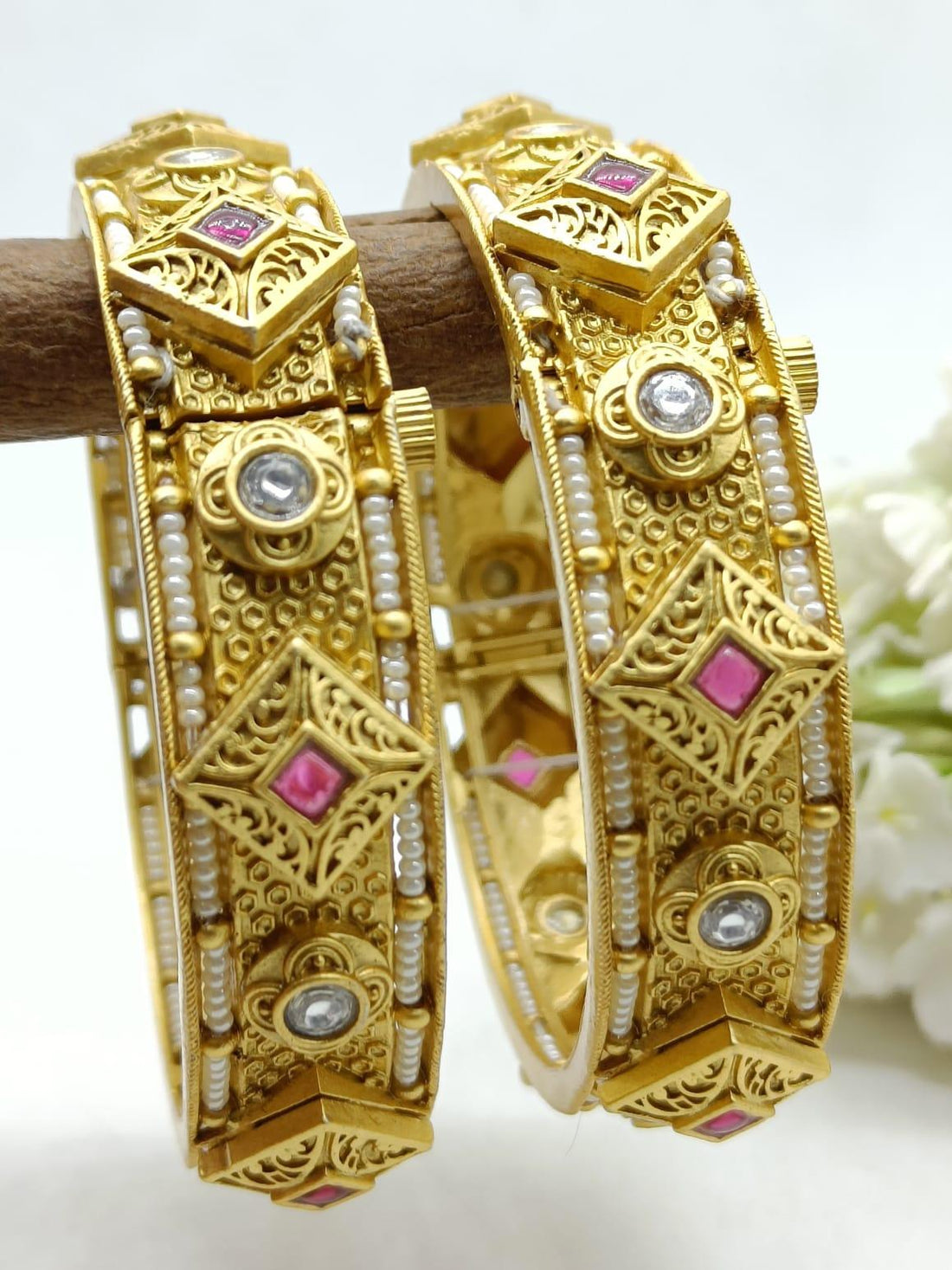 Antique Golden Bangles Sku 3059 D2 - rchiecreation