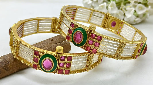 Antique Golden Bangles Sku 3064 D1 - rchiecreation