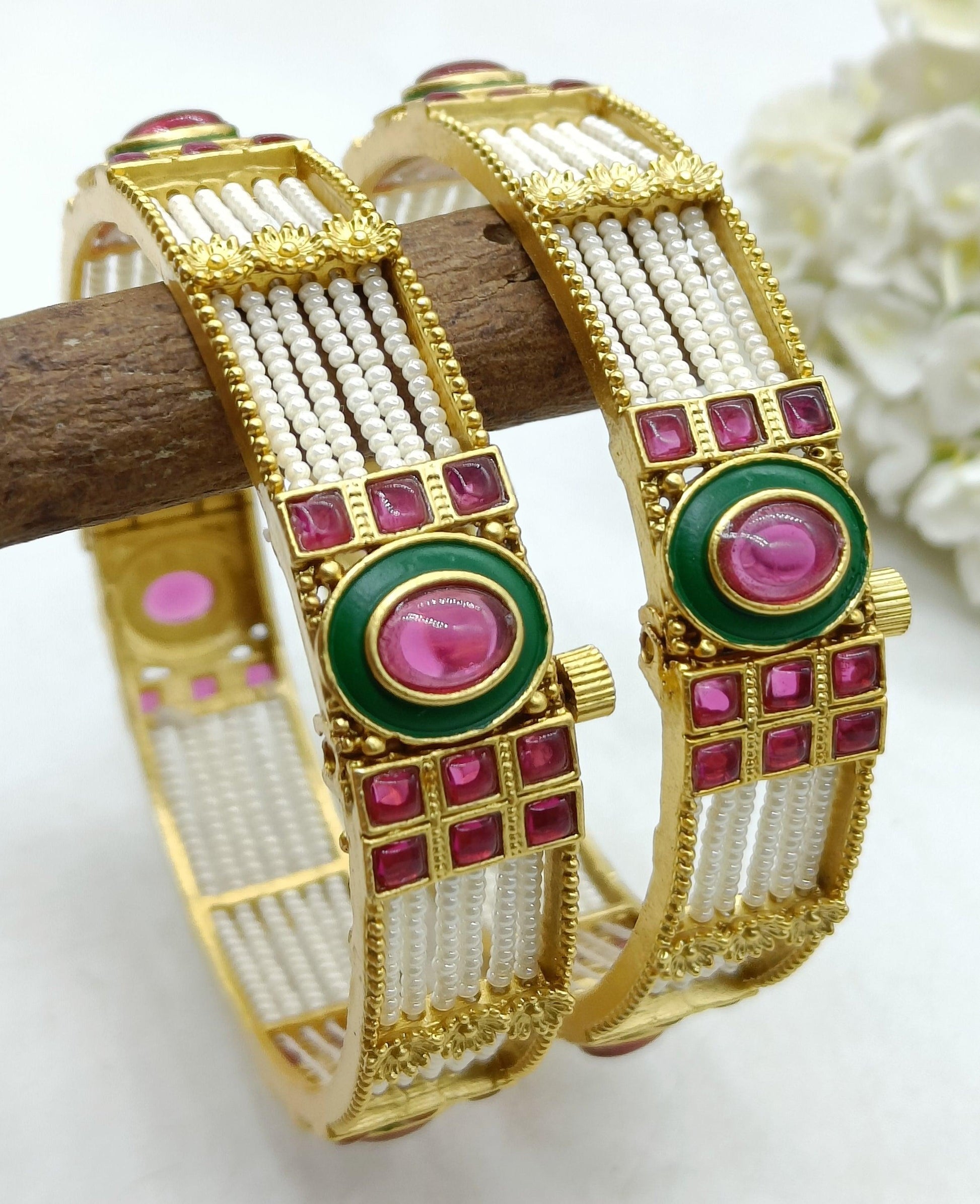 Antique Golden Bangles Sku 3064 D1 - rchiecreation