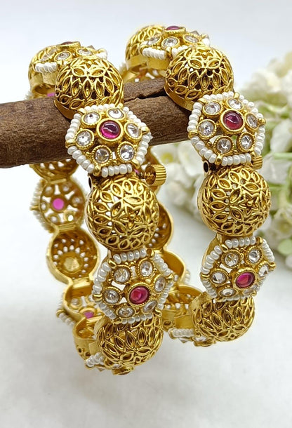 Antique Golden Bangles Sku 3070 D1 - rchiecreation