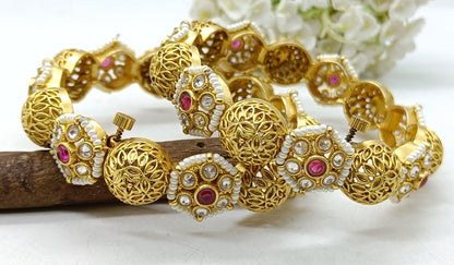 Antique Golden Bangles Sku 3070 D1 - rchiecreation