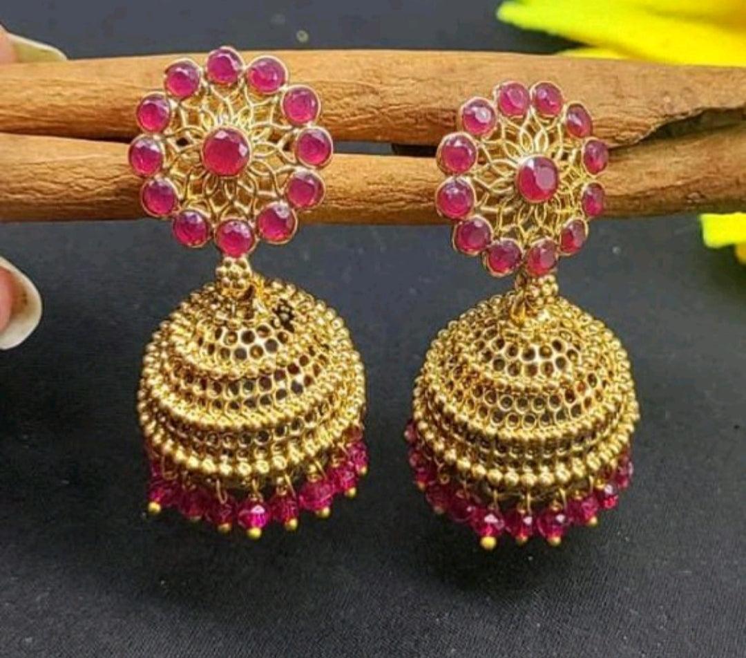 Antique Golden Earrings Sku 659 D3 - rchiecreation