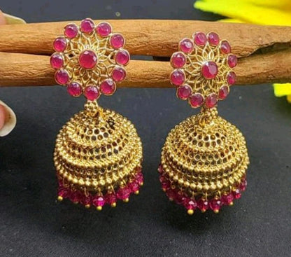 Antique Golden Earrings Sku 659 D3 - rchiecreation