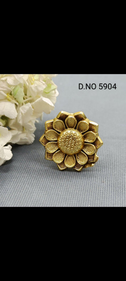 Antique Golden Finger Ring Sku 5904 E2 - rchiecreation