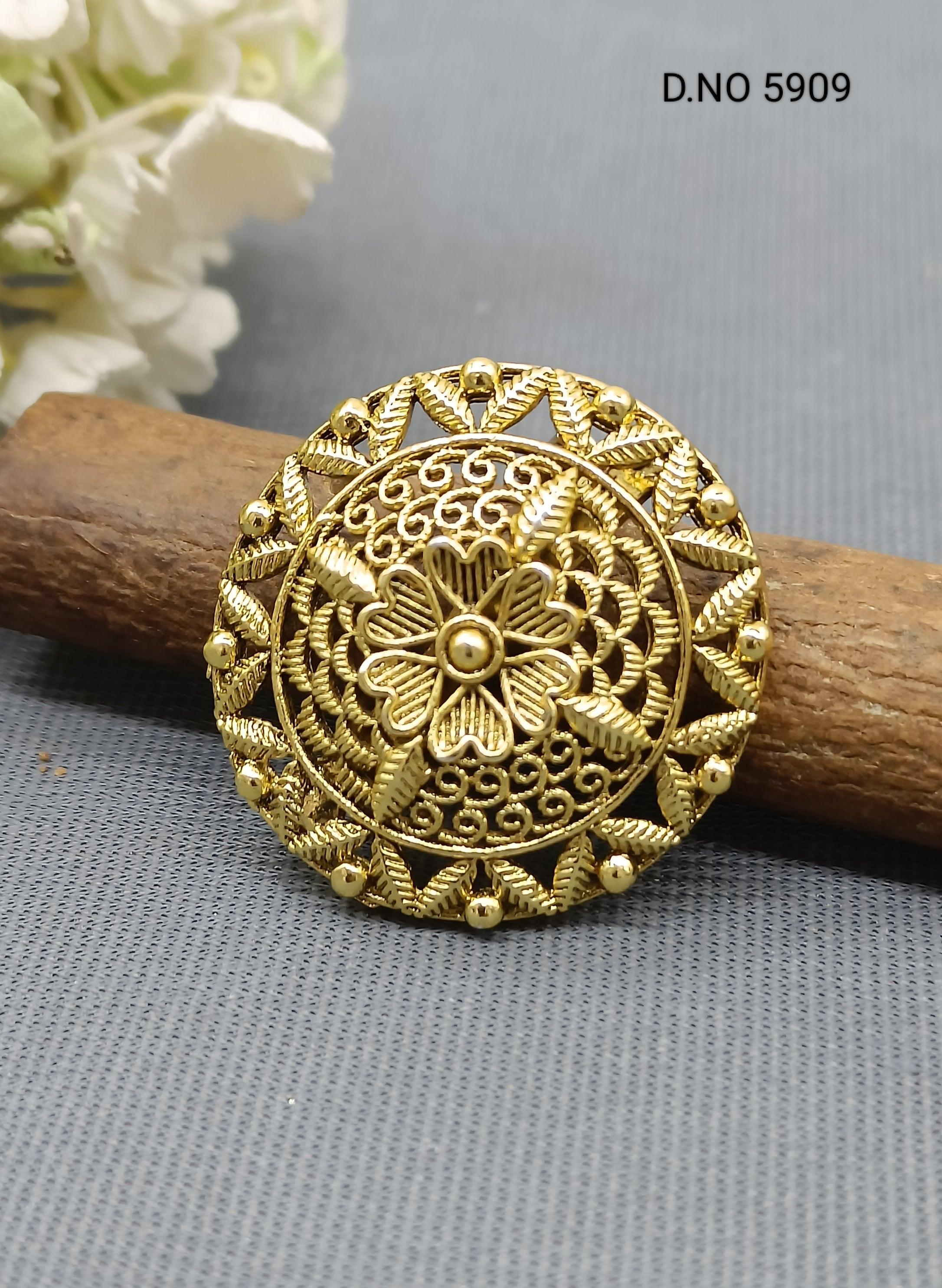 Wajiha Traditional Antique Gold Plated Finger Ring – KaurzCrown.com