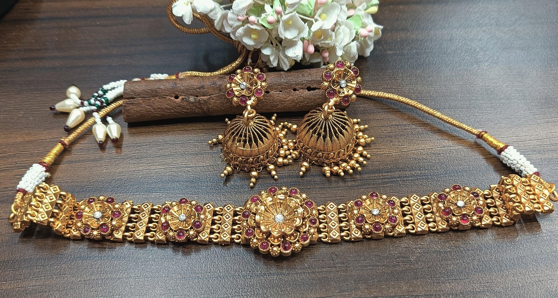 Antique Golden Necklace Round Set 2 - rchiecreation