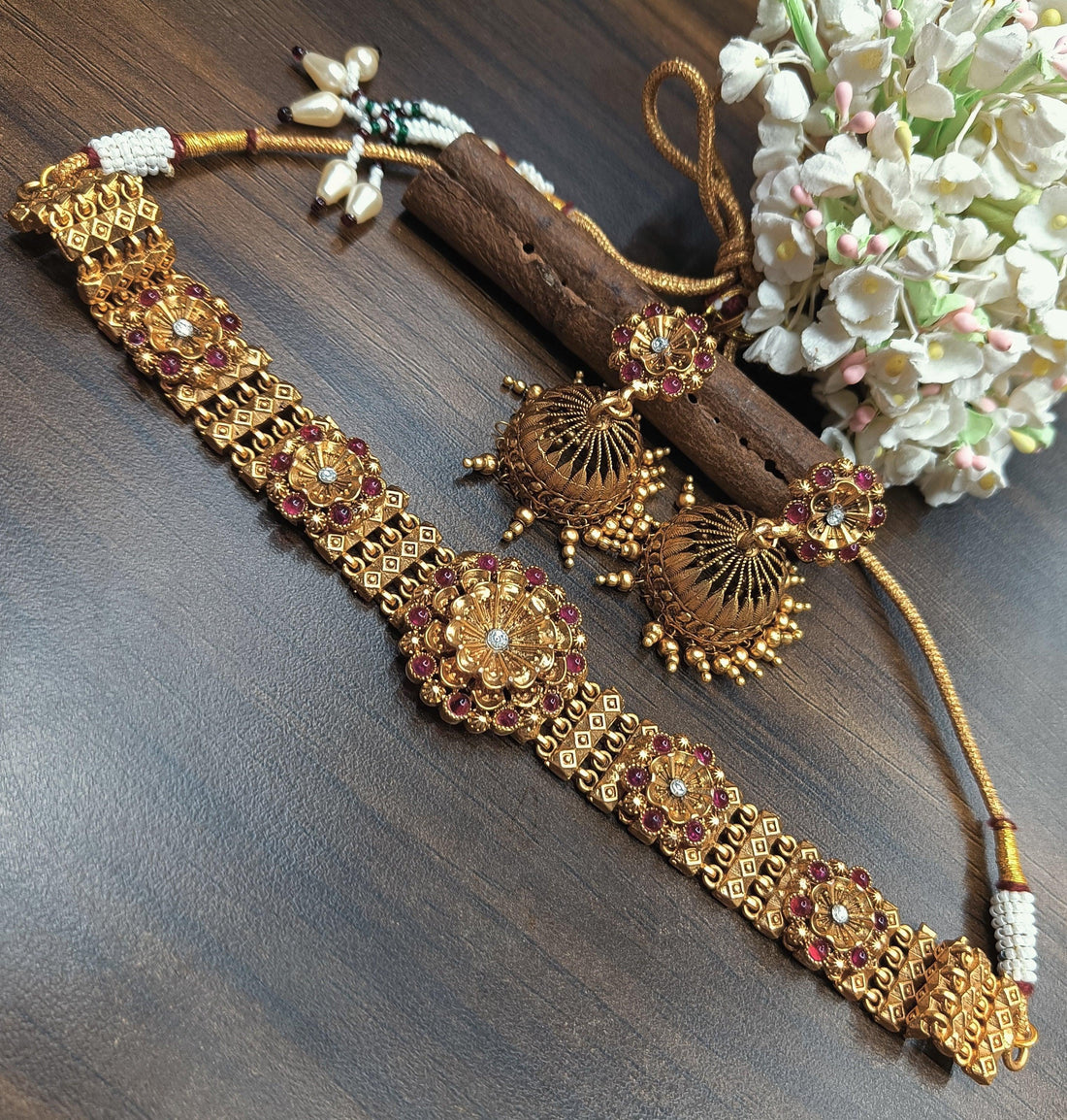 Antique Golden Necklace Round Set 2 - rchiecreation