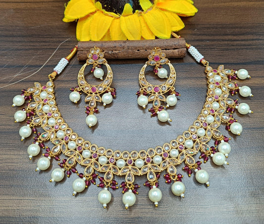 Antique Golden Necklace Set 5284 - rchiecreation