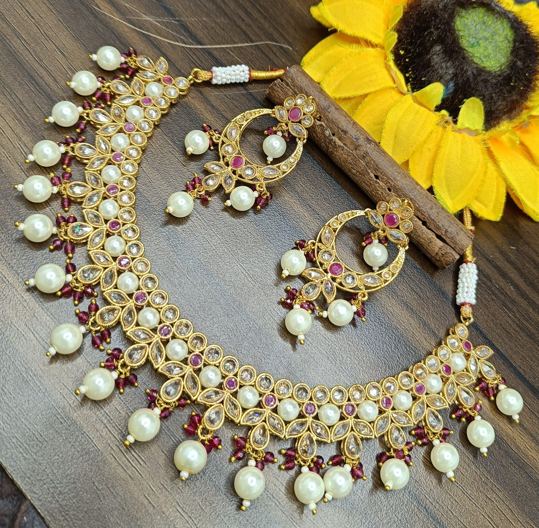 Antique Golden Necklace Set 5284 - rchiecreation