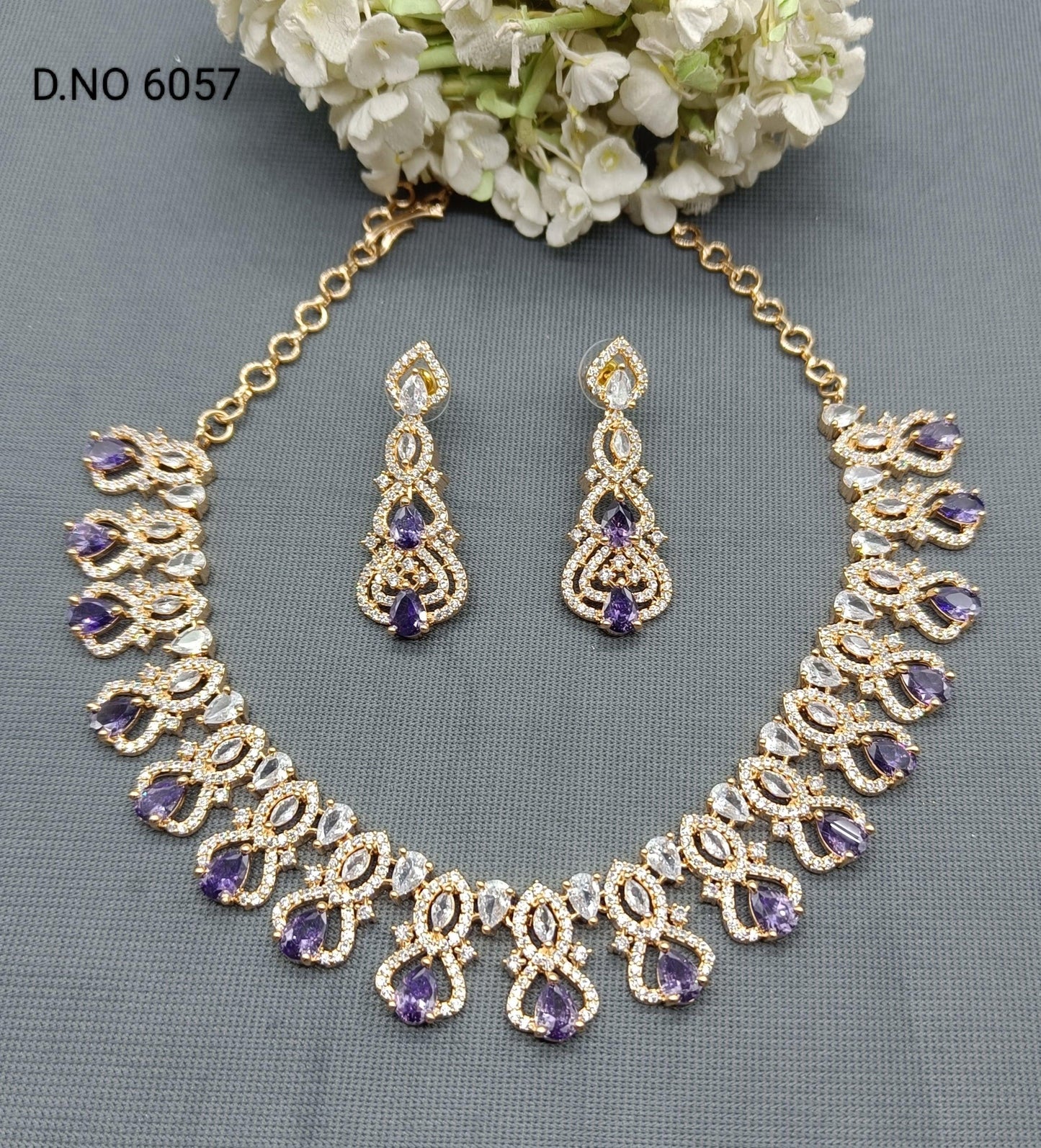 Bollywood Style Necklace Rosegold Sku 6057 C3 - rchiecreation